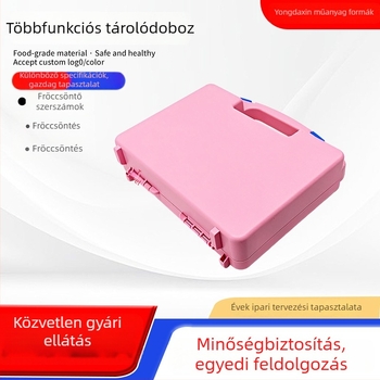 Multifunkcionális PP műanyag tároló doboz szerszámokhoz, kompakt, könnyen hordozható