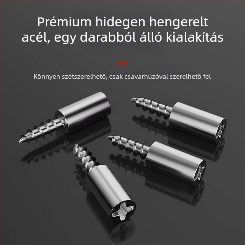 Egyszemélyes öncsavaros polctartó és osztó, szekrényekhez és gardróbokhoz — teherbíró fém alkatrész