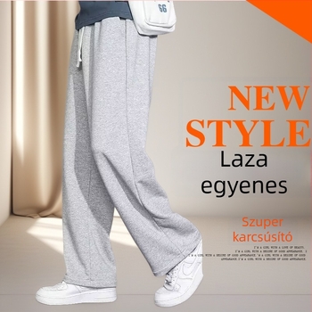 Férfi sportos casual nadrág tavasz-őszre, széles, egyenes szabás, japán retro stílus, sokoldalú mindennapi viselet