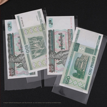 OPP bankjegyvédő tasakok – 100 db, tároló doboz, vast papírból készült tasakok RMB és külföldi valuta számára, emlékkollekció