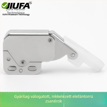 Elefántorrú szekrényajtó zsanér, érintésre nyíló visszacsapó zár, nikkelezett CS-8330