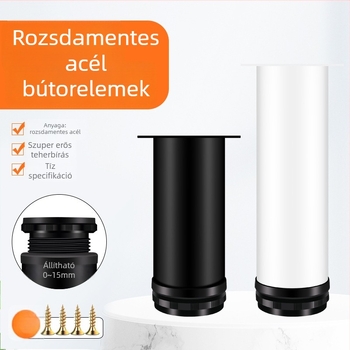 Rozsdamentes acélból készült kör alakú állítható lábak szekrényekhez és bútorokhoz