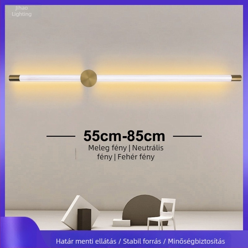 Csíkos LED hosszú falikar nappaliba és hálószobába, akril falikar, atmoszférikus, magas minőségű faldekor