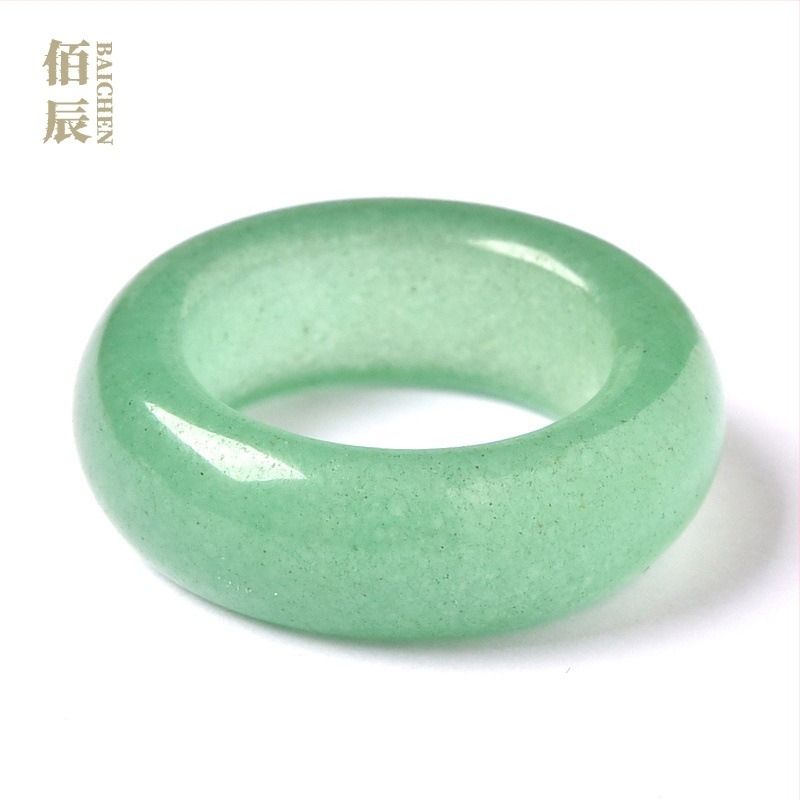 Dongling Jade gyűrű, zöld jade, egyszerű kör alakú dizájn, uniszex, Mori stílus