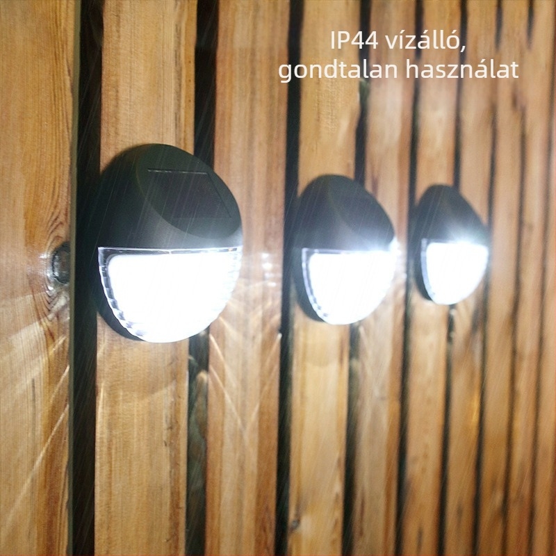 Napelemes kültéri falikar kerthez és udvarra, LED, IP44, falra szerelhető