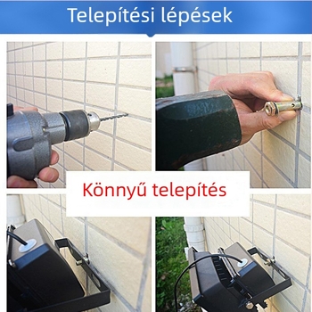 Napelemes RGB flood lámpa kültéri udvarhoz – fák megvilágítása és színes kerti dekoratív falikar