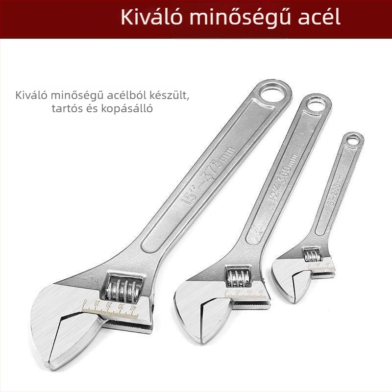 Ipari minőségű állítható kulcs univerzális állkapcsokkal, többfunkciós