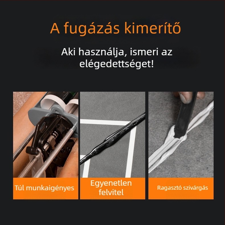 Kétkomponensű tömítő eszköz kettős csővel rendelkező ragasztópisztollyal, sarkok repedéseinek kitöltésére