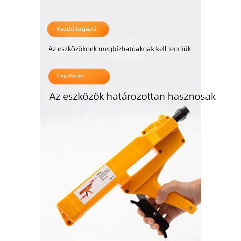 Kétkomponensű tömítő eszköz kettős csővel rendelkező ragasztópisztollyal, sarkok repedéseinek kitöltésére