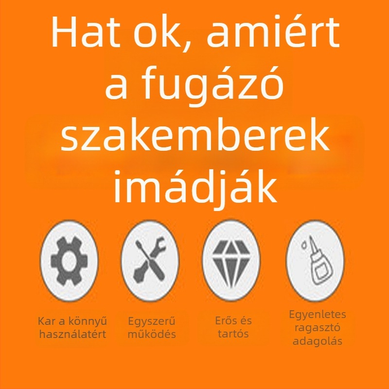 Kétkomponensű tömítő eszköz kettős csővel rendelkező ragasztópisztollyal, sarkok repedéseinek kitöltésére