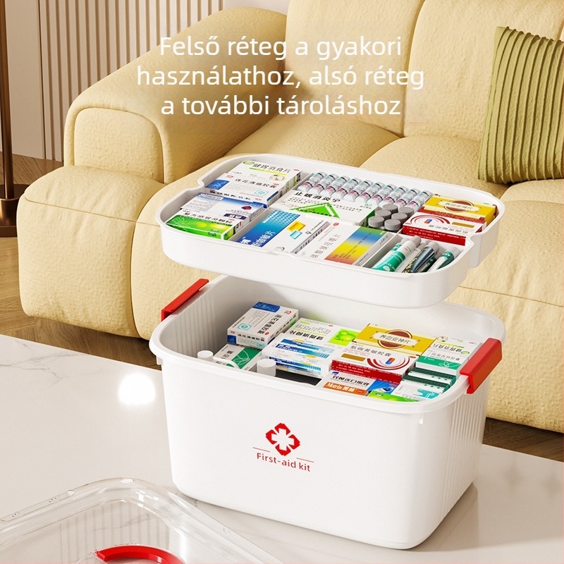 Nagy kapacitású hordozható elsősegély-készlet 5 rekesz
