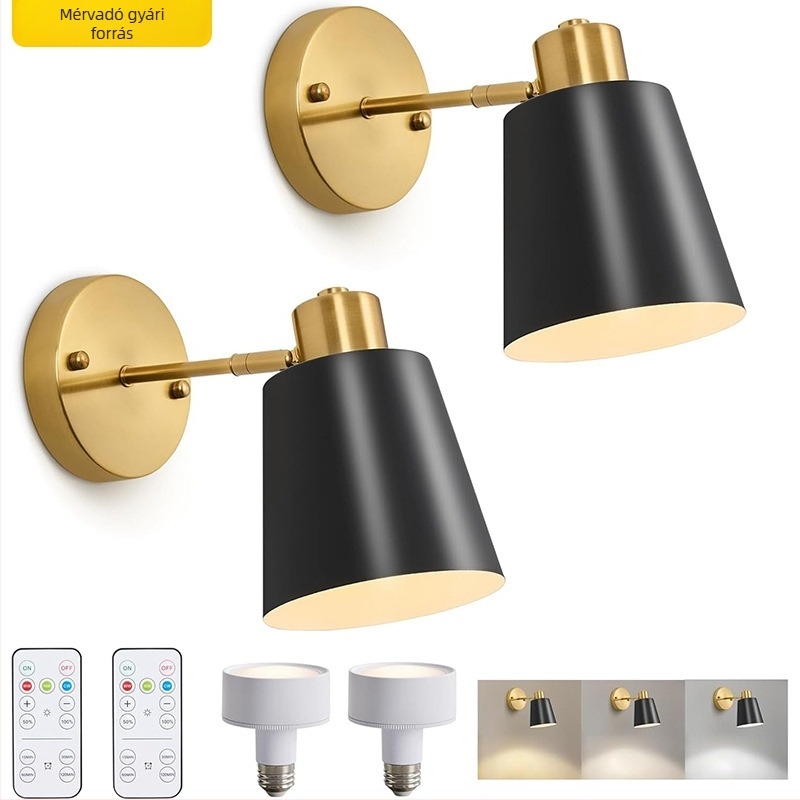 LED újratölthető falikar, amerikai retro stílusú, előszobába, nappaliba és hálószobába