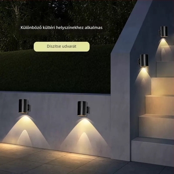 LED kültéri falikar kettős vagy egylábas kivitelben, erkély és külső fal felső- és alsó megvilágítása, udvari oszloplámpa, 12W