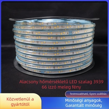 3939 Rugalmas 66 LED-es meleg fényű LED-sáv, építészeti és otthoni világításhoz, 220V/24V/36V/127V/12V