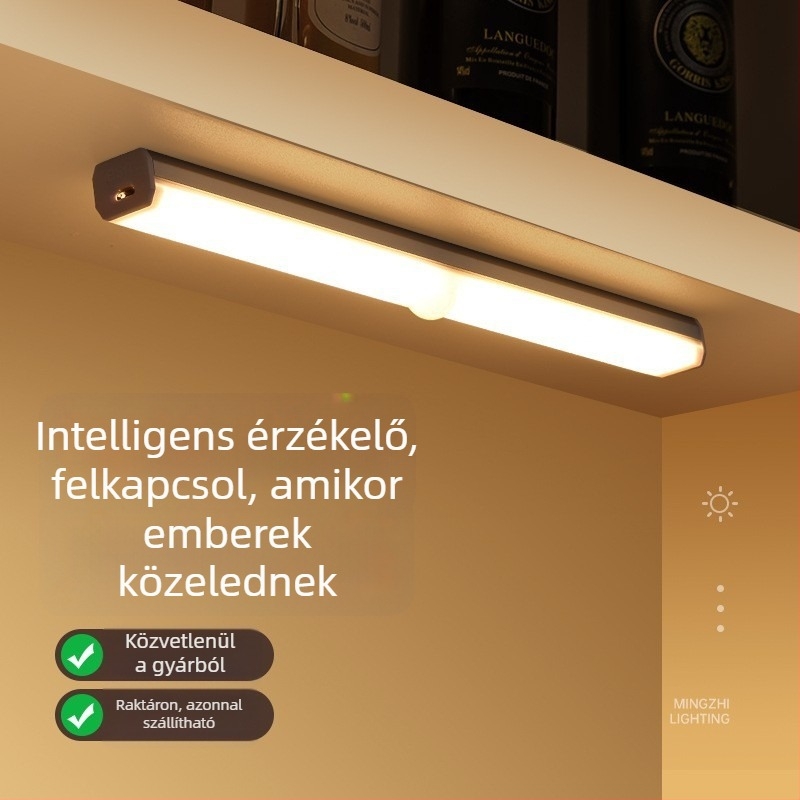 Szenzoros LED-szekrényvilágítás – újratölthető éjjeli fény otthoni szekrényekhez, ruhásszekrényhez és cipősszekrényhez