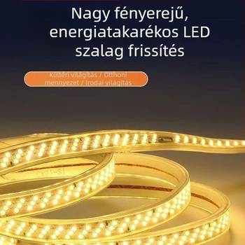 220V LED-szalag 320 LED-del, öt soros dekoratív mennyezeti világítás beltéri használatra, fehér/melegfehér/neutrálfehér és több szín, vízálló