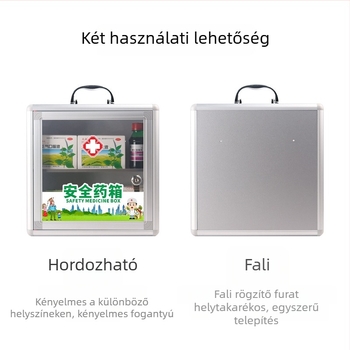 Falra szerelhető alumíniumötvözetű elsősegély doboz zárral – kompakt otthoni orvosi tároló