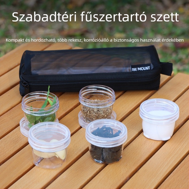ANJI moduláris kültéri fűszertartó készlet kempingezéshez és barbecue-hoz
