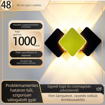 LED fali lámpa hang- és fényérzékelővel, intelligens beltéri posztmodern éjjeliszekrény lámpa, energiatakarékos