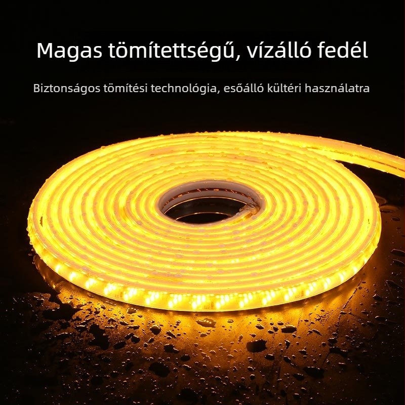 LED-szalag 220V, kültéri, vízálló, rendkívül fényes, 180 LED három- és ötrendű elrendezéssel, 320 LED-es dekoratív hosszú szalag