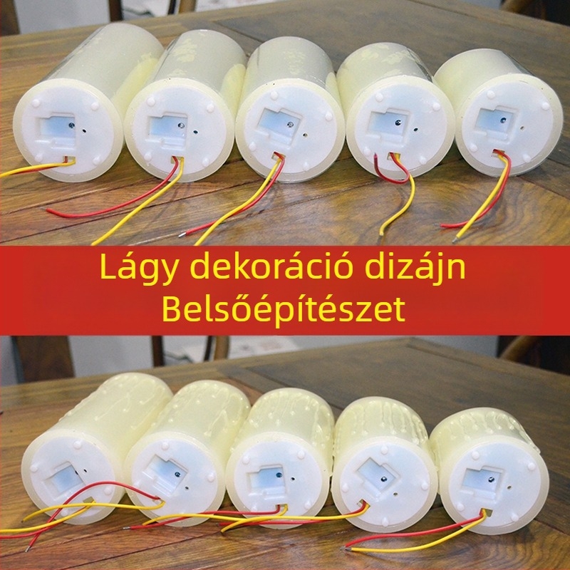 Elektronikus gyertyák lángoló effektussal, DC-áramforrású, étterem hangulatát dekoráló világítás, karácsonyi fények