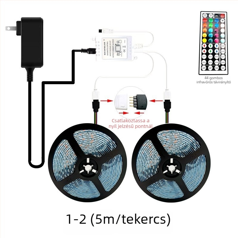 RGB LED fénycsík, háromszínű színváltás, 220V, vízálló hosszú szalag otthonra és a nappali plafonjára