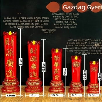 LED hintázó gyertya, kettős használatra (8730–8734)
