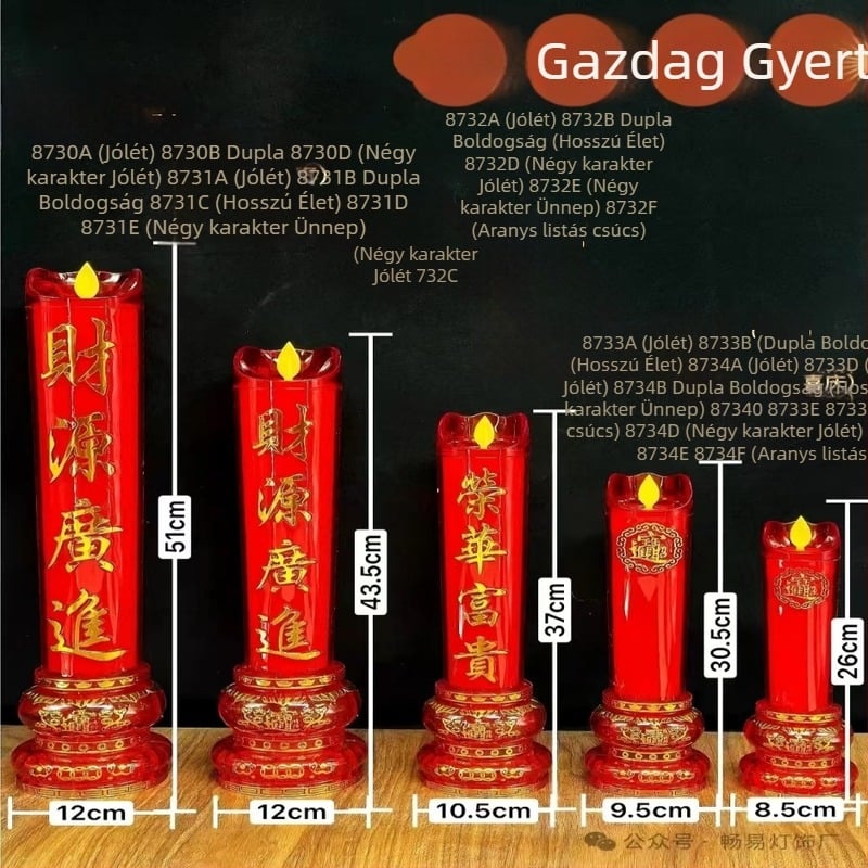 LED hintázó gyertya, kettős használatra (8730–8734)