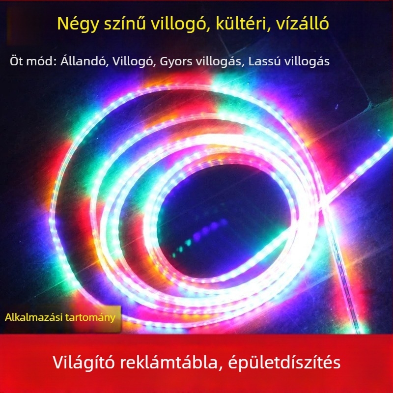 LED-szalag 5050, 60–120 LED-ek, 220V, nem vízálló, mennyezetre és nappaliba