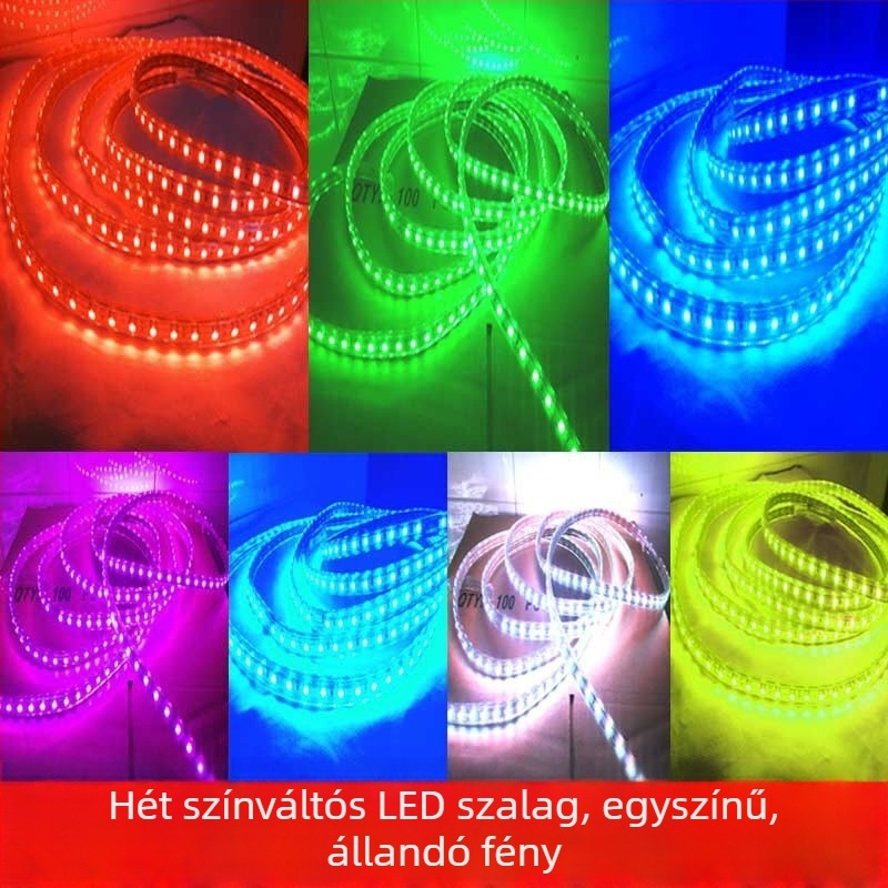 LED-szalag 5050, 60–120 LED-ek, 220V, nem vízálló, mennyezetre és nappaliba