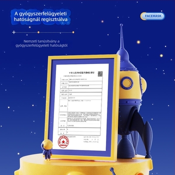 Gyermekeknek tervezett egyszer használatos orvosi sebészeti maszk, rajzfilm mintával, egyenként csomagolva, légáteresztő, nem szorítja a fület