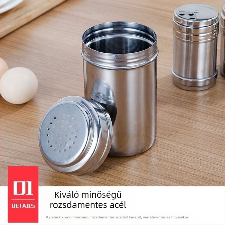 10 darabos grillsütő fűszertartó készlet hordozható fedéllel, rozsdamentes acélból, csavaros záródású, többfunkciós bors- és köménymag fűszerezéshez