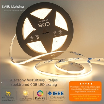 Ra95 COB LED szalag 24V-os, öntapadó, nappalira, alumíniumcsatornás lineáris fény, 3500K, magas CRI