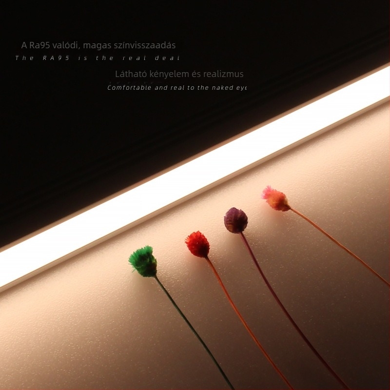 Ra95 COB LED szalag 24V-os, öntapadó, nappalira, alumíniumcsatornás lineáris fény, 3500K, magas CRI