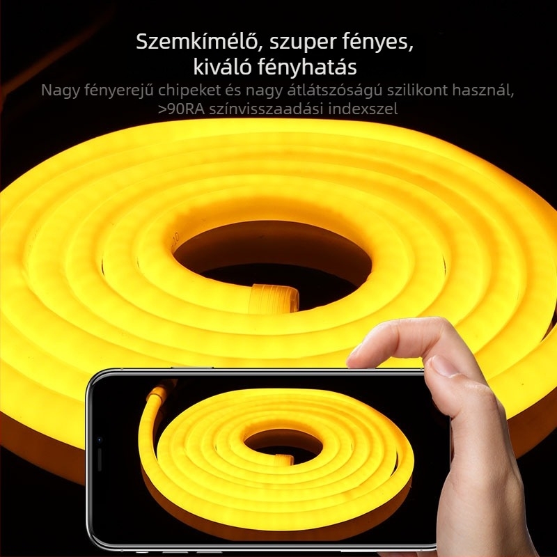 LED körkörös 360° rugalmas fénycsík kültéri vízálló reklámtábla világítás, vonalas standvilágítás, 220V
