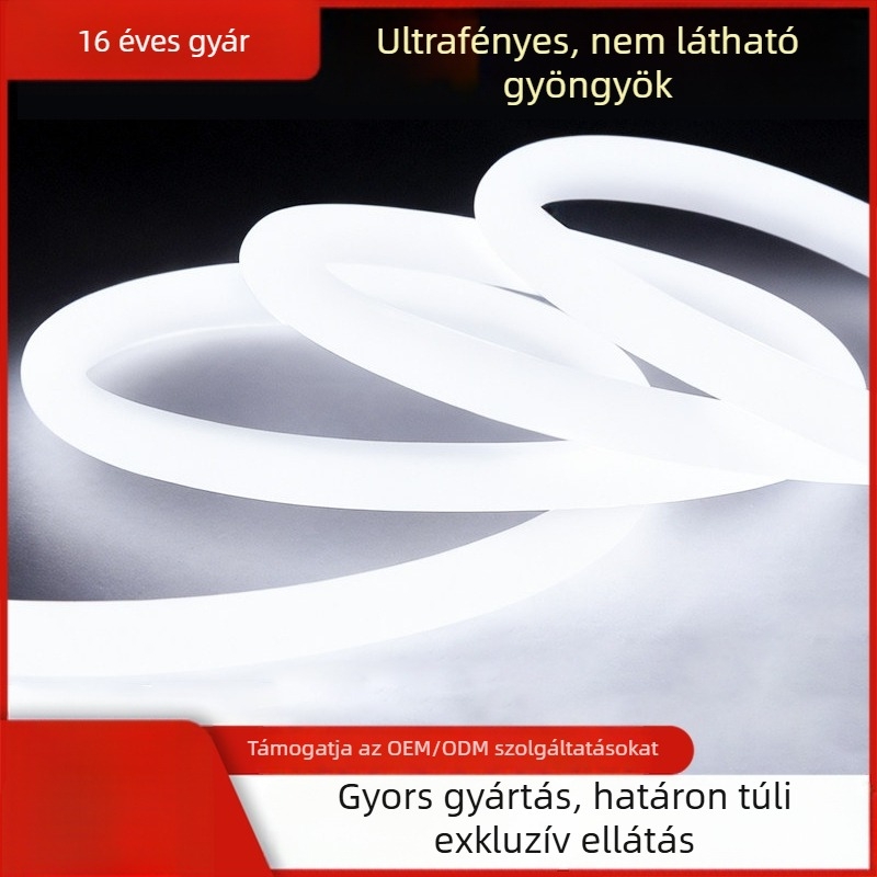 LED körkörös 360° rugalmas fénycsík kültéri vízálló reklámtábla világítás, vonalas standvilágítás, 220V