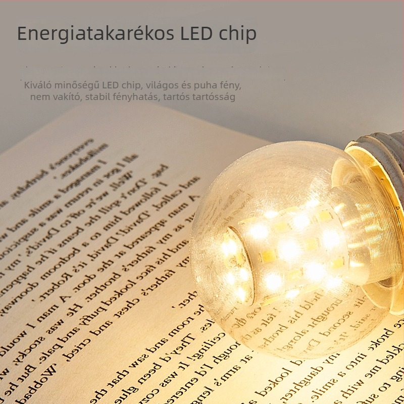 LED Magic Bean kis LED-lámpa, háromszínű váltás, E27 csavaros foglalat, átlátszó kerek izzó, 5W/7W