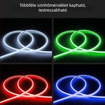 Személyre szabott COB LED-szalag 270° fénykibocsátással, D-típusú szilikon rugalmas csík konyhaszekrényhez és fürdőszobához, vízálló és ködképződés elleni védelem, 12V, 1000 mm, 480 LED, meleg fehér, fényerő-szabályozható