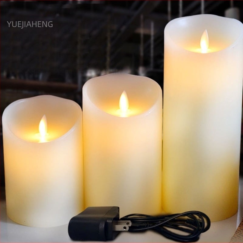 220V újratölthető LED diagonálisan lengő elektronikus gyertya romantikus esküvőkhöz, bárhoz, bulikhoz és születésnapokhoz