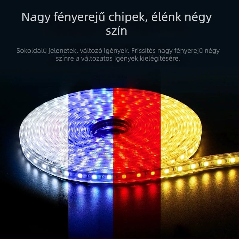 Fali LED-szalag mennyezetre - RGB színváltás, rendkívül fényes, kültéri vízálló, LED modulok egy- vagy kétsoros