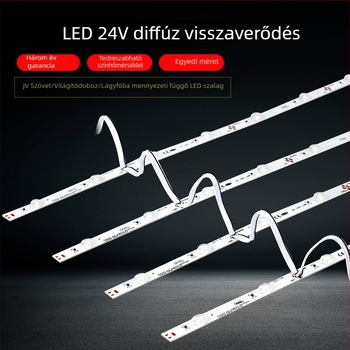 24V-os diffúz-reflektív LED-sáv reklámtáblához, lencsével és puha fóliával a mennyezet alatti hátsó világításhoz