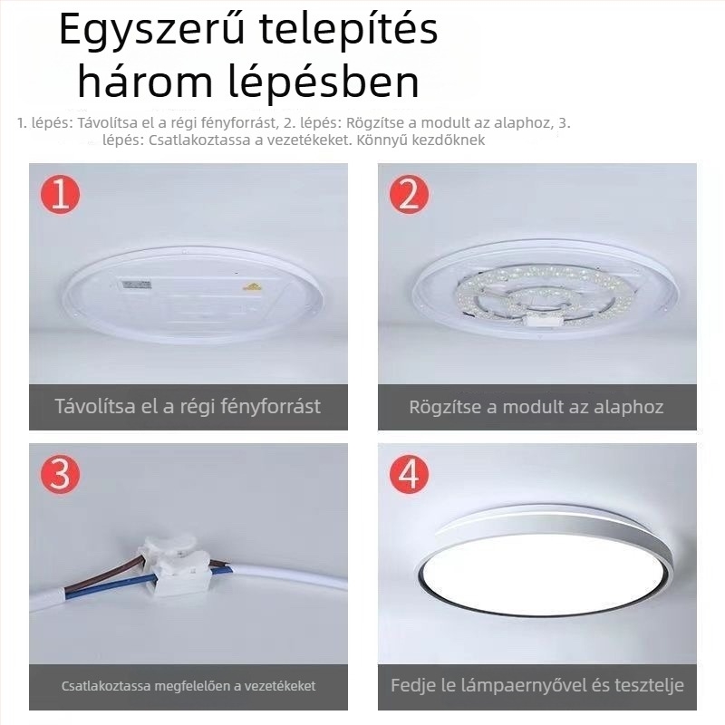Kerek mennyezeti LED világítás cserélhető panellel és LED szalaggal, otthoni ultra‑fényes energiatakarékos világítás