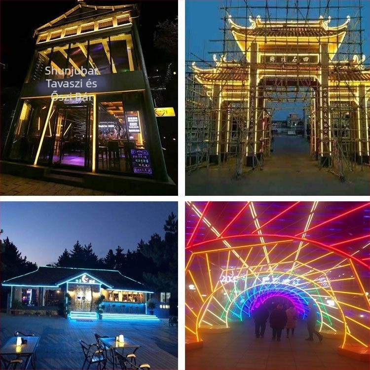 LED rugalmas neon-szalag, beépített, alacsony feszültségű, kültéri vízálló, IP65, 12V neon reklámjel, dekoratív fénycsík