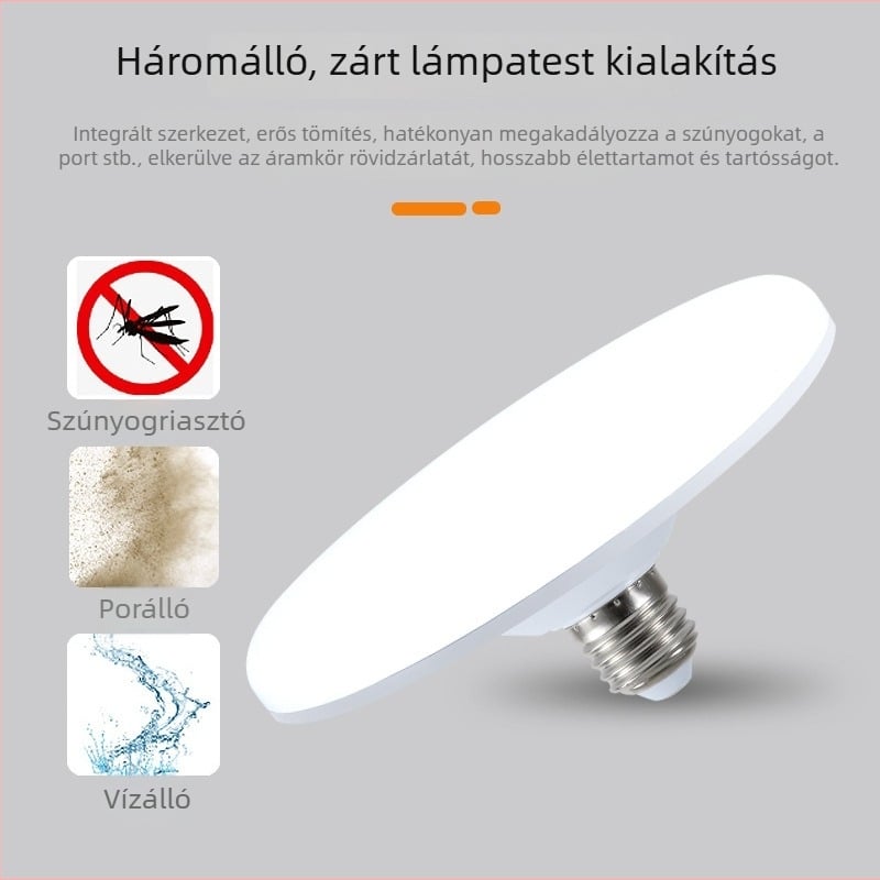 Háztartási LED UFO izzó, szemvédő, energiatakarékos, E27-es foglalat, háromvédelmi funkció, erős fény