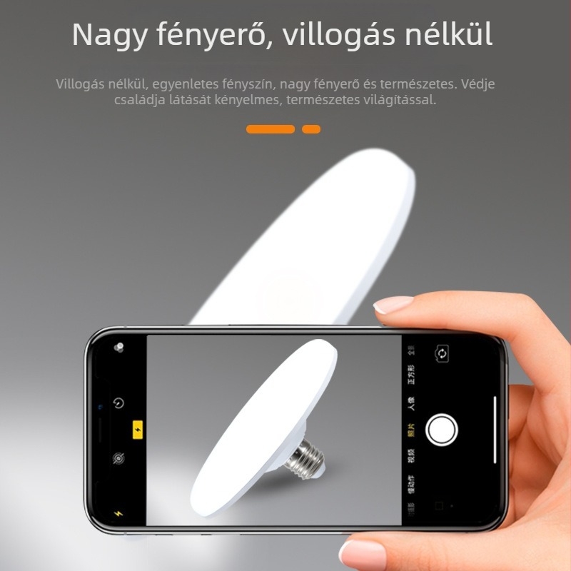 Háztartási LED UFO izzó, szemvédő, energiatakarékos, E27-es foglalat, háromvédelmi funkció, erős fény