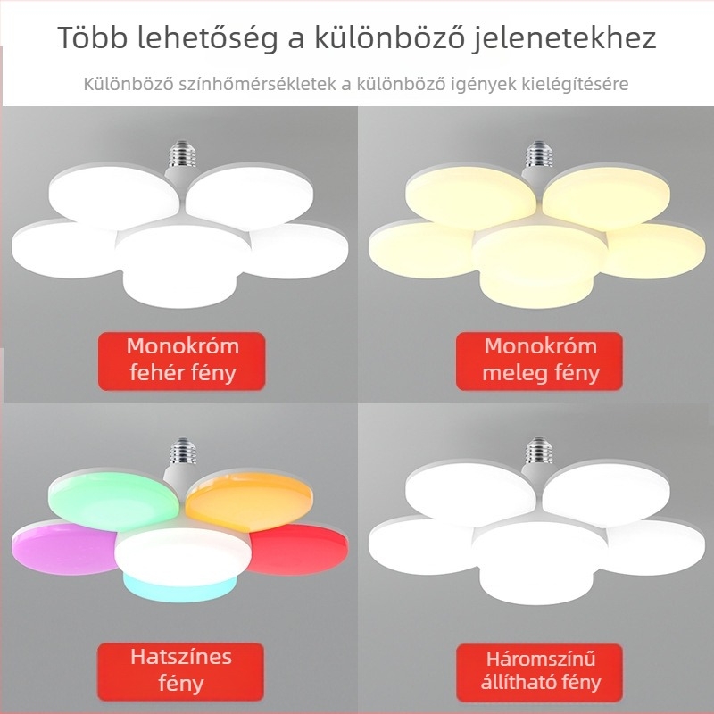UFO LED lámpa E27-es foglalattal, otthoni világításhoz, három színhőmérséklet, energiatakarékos, rendkívül fényes