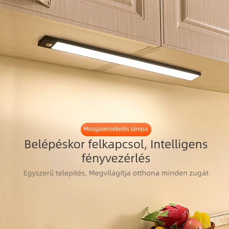 Intelligens LED mozgásérzékelős fénycsík szekrényekhez, vezeték nélküli, akkumulátoros