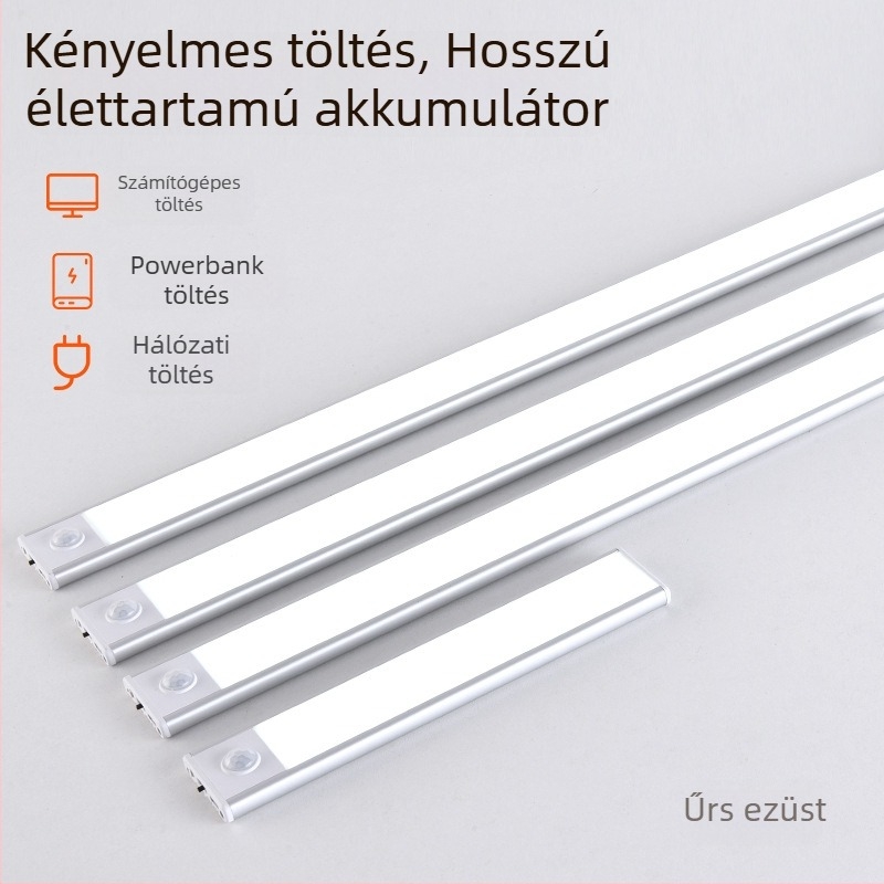 Intelligens LED mozgásérzékelős fénycsík szekrényekhez, vezeték nélküli, akkumulátoros