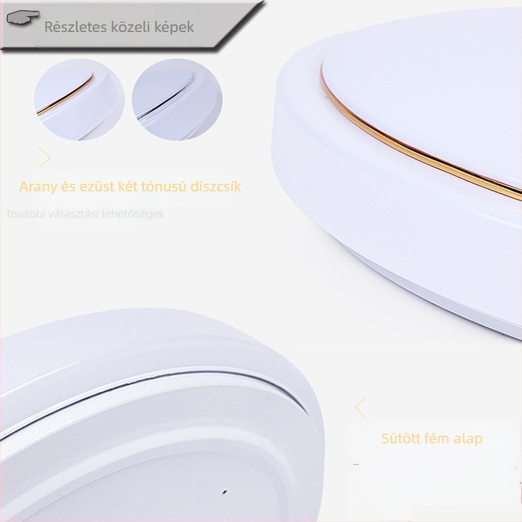 LED mennyezeti lámpa árnyékoló készlet, kör alakú, minimalistán modern design, tejfehér PVC, modell 5555