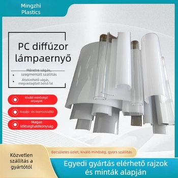 Átlátszó PC diffúzor lámpabúra speciális alakú dekoratív burkolattal és műanyag csővel